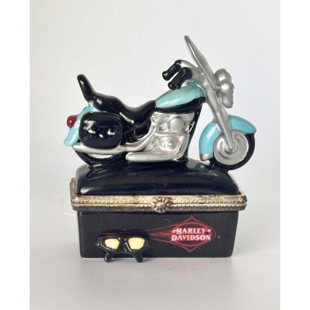1999 Harley-Davidson Heritage Softail Classic Trinket Box W Trinket Figurine - Picture 1 of 6